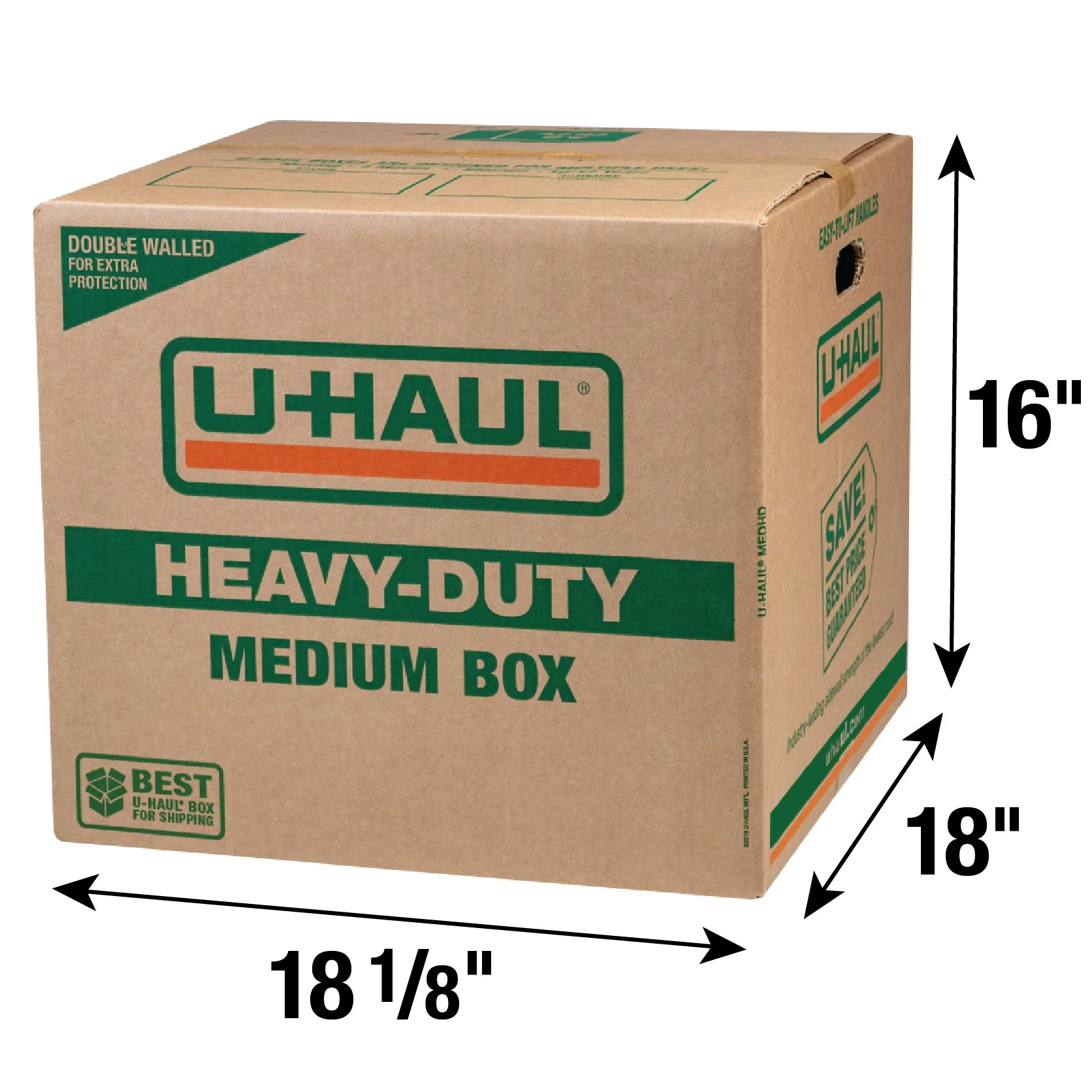 11-Piece Medium Heavy-Duty Double Wall Moving & Shipping Box - 18-1/8” x 18” x 16” (L x W x H) - Image 2